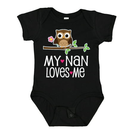 

Inktastic My Nan Loves Me Owl Gift Baby Girl Bodysuit