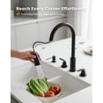 thumbnail image 3 of DAYONE Matte Black 3 Hole Kitchen Faucet with Separate Handle and Pull Down Sprayer, 2 Handle Sink Faucets for Kitchen RV Laundry Bar, 3 of 9