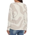 thumbnail image 4 of Abstract Beige Wavy Pattern Design V-neck Sweater Winter Clothes Long Sleeve Knitwear Sweater Women's Pullover, 4 of 5