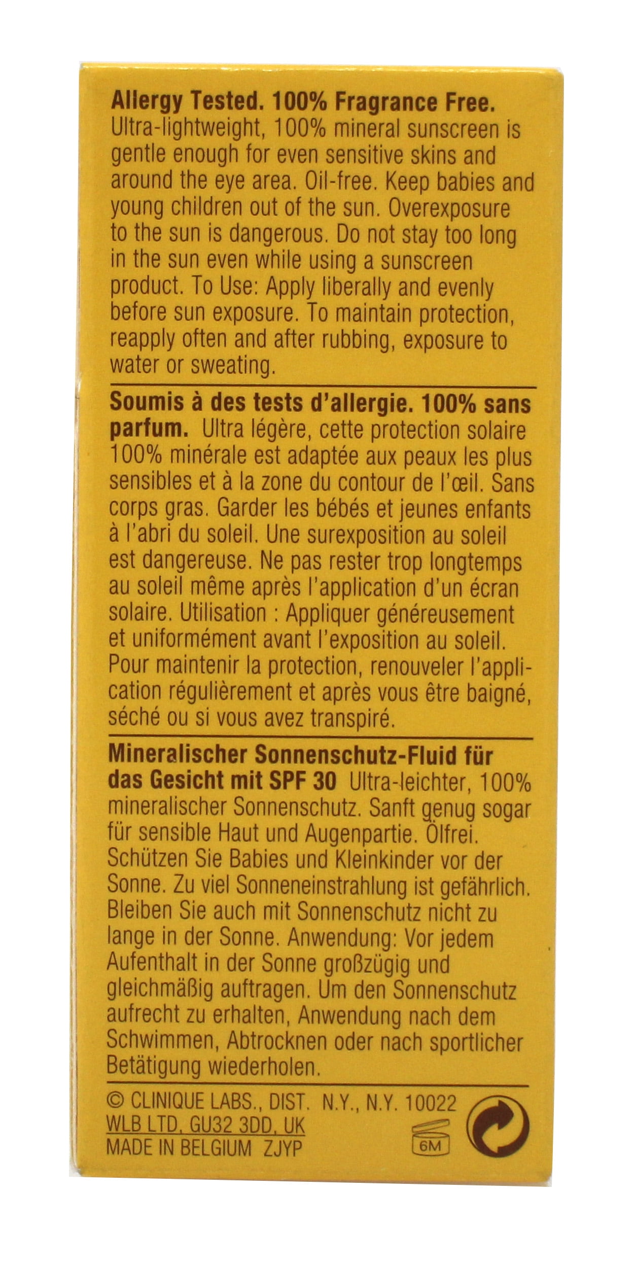 Clinique Mineral Sunscreen Fluid For Face SPF 30, 1 Ounce