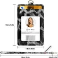 thumbnail image 6 of ID Badge Holder with Lanyard, Vertical PU Leather ID Badge Card Holder with 1 Clear ID Window, 4 Credit Card Slots and a Detachable Neck Lanyard (Leopard Print), 6 of 7