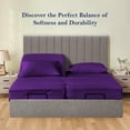 thumbnail image 2 of Split Queen 5 Piece Sheet Set - Breathable & Cooling, Luxury Sheets, 500 TC Egyptian Cotton Sheets, 100% Cotton Split Queen Sheet Set, 7-9" Inch Deep Pocket, Split Queen Size, Purple Solid, 2 of 5