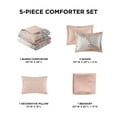 thumbnail image 5 of Regency Heights Queen Size Comforter Set, 5-Piece Floral Bedding Set for All Season, Blush Comforter Set Queen with Bed Skirt, 5 of 7