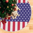 thumbnail image 5 of FMSHPON 4th of July Patriotic Usa Flag 4th July American Red White Blue Star Stripes 1 Xmas Christmas Tree Skirt Stand Mat for Holiday Party Decoration Indoor Outdoor 48 inches, 5 of 6