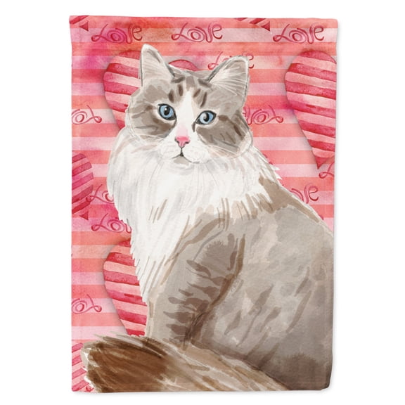 Carolines Treasures CK3055CHF Siberian Cat Love Flag Canvas House Size  Large multicolor