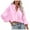 a1tg#-Pink, variant on Women's Crop Shirt Long Sleeve Button Up Fitted Cut Business Casual Commuter Blouse Top