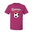 thumbnail image 2 of Wild Bobby, Cute Soccer Mom Ribbon Soccer Ball Gift Sports, Mother's Day, Men Graphic T-Shirt, Fuschia, Medium, 2 of 3