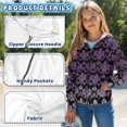 thumbnail image 7 of POLERO Girls Cute Graphic Print Zip Up Hoodies with Pocket Purple Gothic Floral Print Comfort Soft Hooded Sweatshirts Winter Warm Fleece Jacket 8-10 Years, 7 of 7