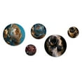 thumbnail image 2 of Designart "Ice Blue and Gold Peony Blooms I" Floral Peony Metal Wall Art Set of 5 Piece, 2 of 5