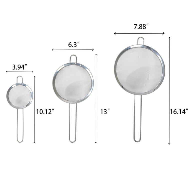 Mainstays 3-Pack Stainless Steel Fine Mesh Strainers photo 3