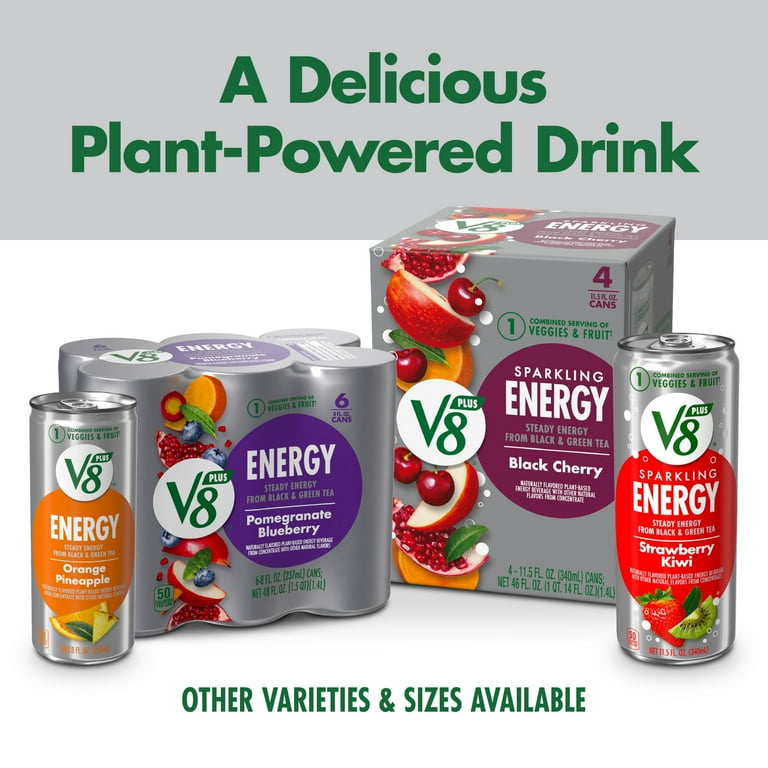 V8 +Energy Sparkling Strawberry Kiwi Juice Energy Drink V8 +Energy Sparkling Strawberry Kiwi Juice Energy Drink