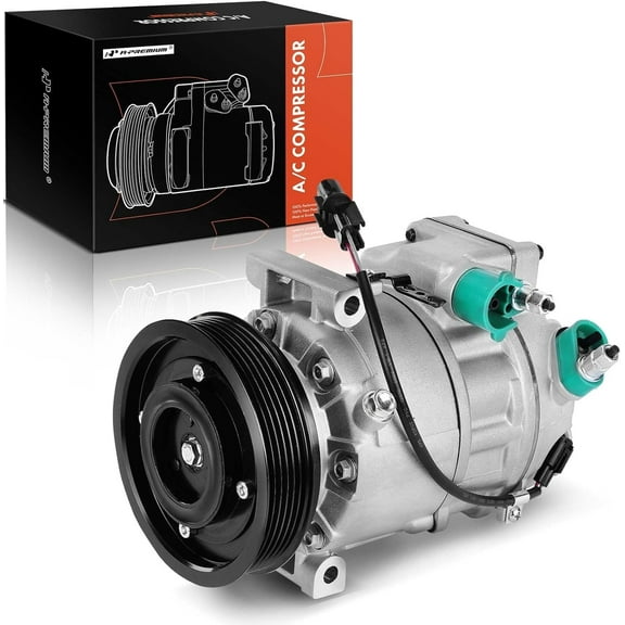 A-Premium Air Conditioner AC Compressor with Clutch Compatible with Hyundai Genesis 2009-2013, Equus 2011-2013, 3.8L 4.6L 5.0L, VS18E Style, 6 Grooves