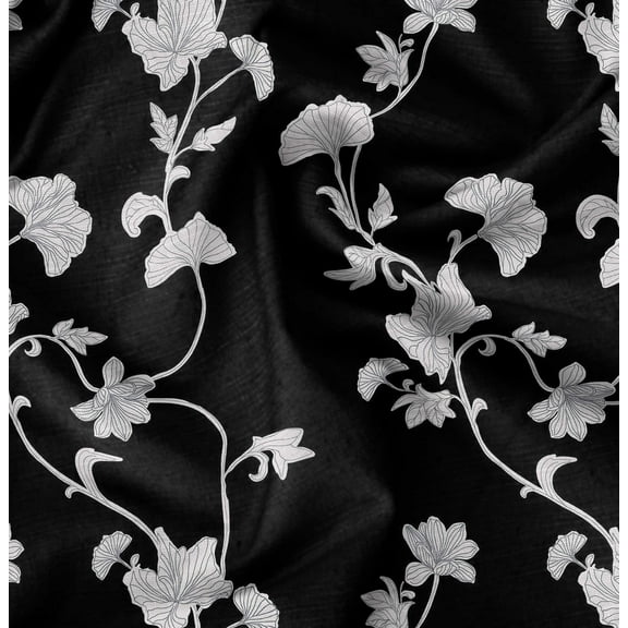 Soimoi Black Fabric - By the Yard - 42 Inch Wide - Florals Print Fabric - Elegant & Beautiful Patterns for Fashion and Home Decor Printed Fabric