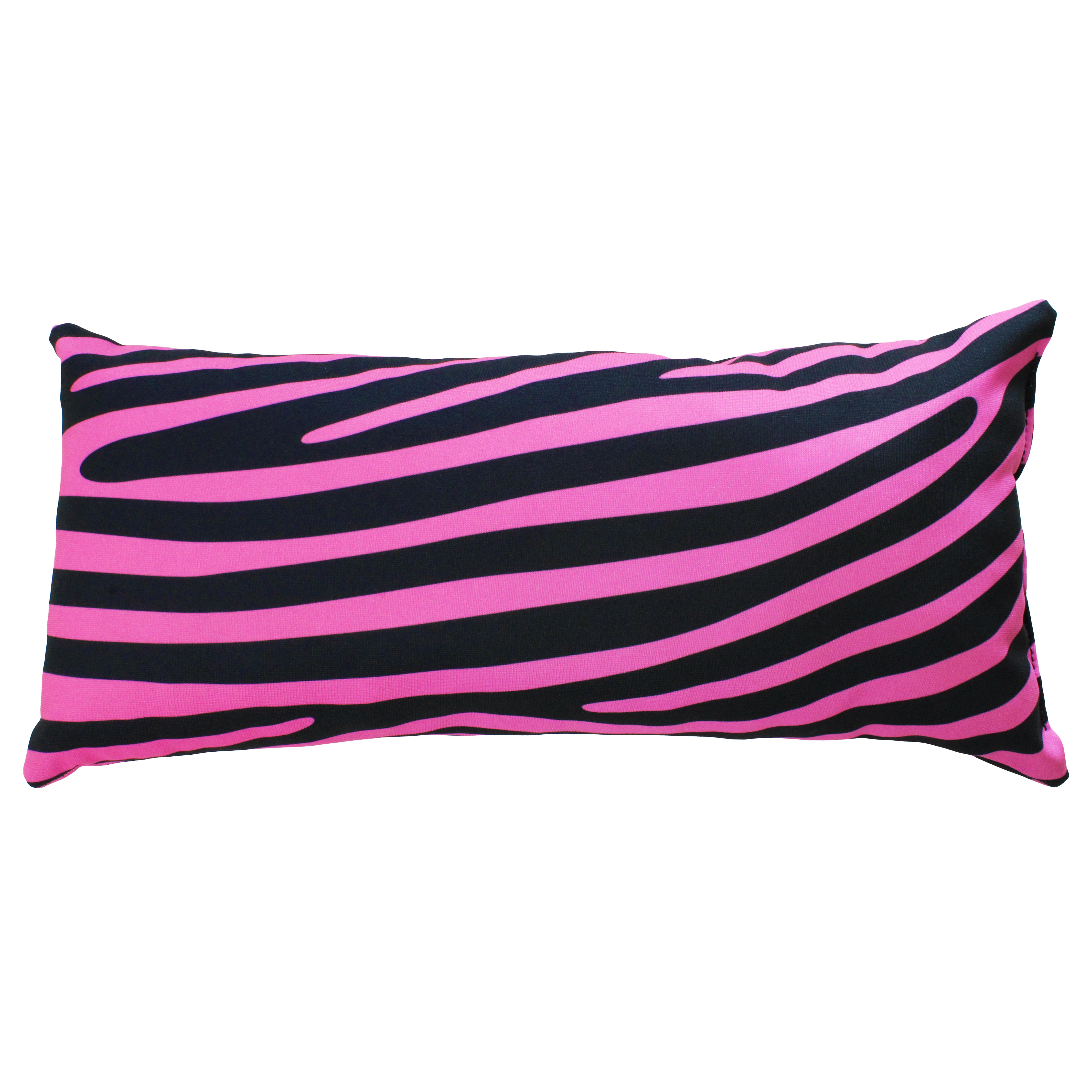 Everything Comfy Zebra Print Decorative Pillow, 16x6 Inch, Pink/Black,