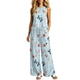 thumbnail image 3 of TaTaai Two Piece Sets for Women Floral Print Sleeveless Top Wide Leg Pants Drawstring Waist Loose Casual Summer Outfits, 3 of 6
