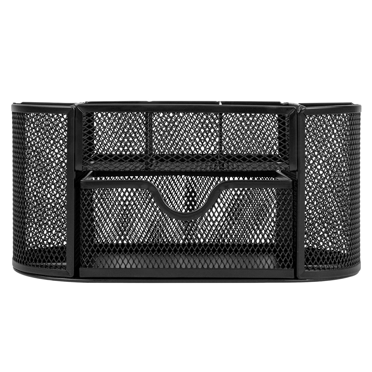Deli Mesh Desk Organizer with Drawer, 8 Compartments, Black photo 3
