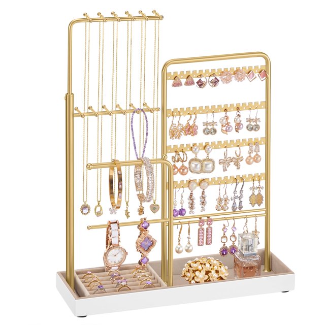 Soporte para joyas SONGMICS Pale Gold con altura ajustable UJJS026A01