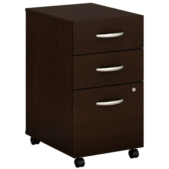 Series C 3 Drawer Assembled Mobile File Cabinet in Mocha Cherry -Engineered Wood