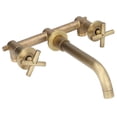 thumbnail image 4 of Water Faucet Copper Tap Double Cross Handle G1/2 Thread Concealed Installation for Bathroom Retro Style, 4 of 12