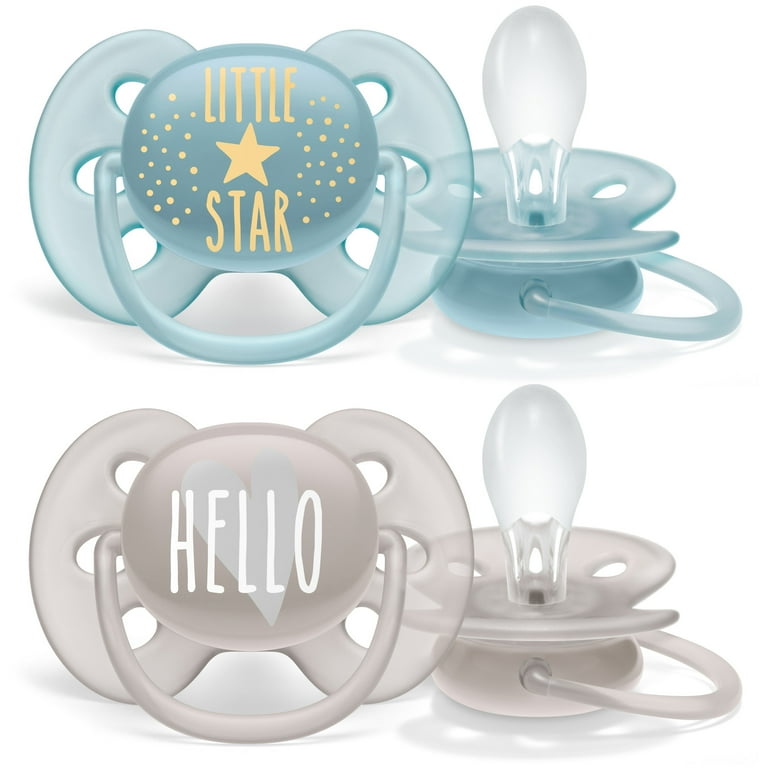 Philips Avent Ultra Soft Soother, 6-18 Months, Star Hello