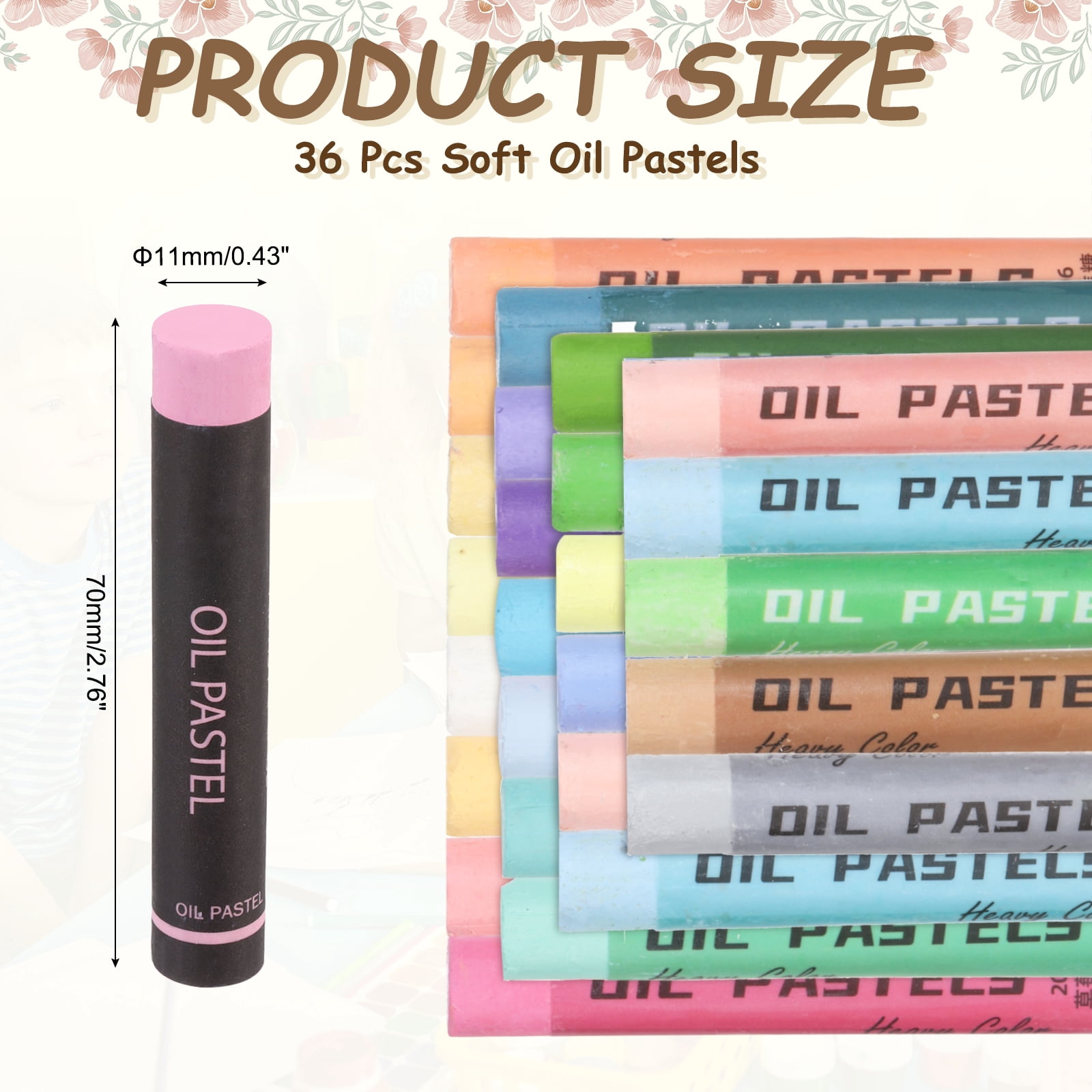 Uxcell Soft Oil Pastels, Oil Pastel Crayons Vibrant Color Blendable Art Supplies for Painting Drawing Blending Painting Artists Beginners Professional(Pink, Pack of 36)