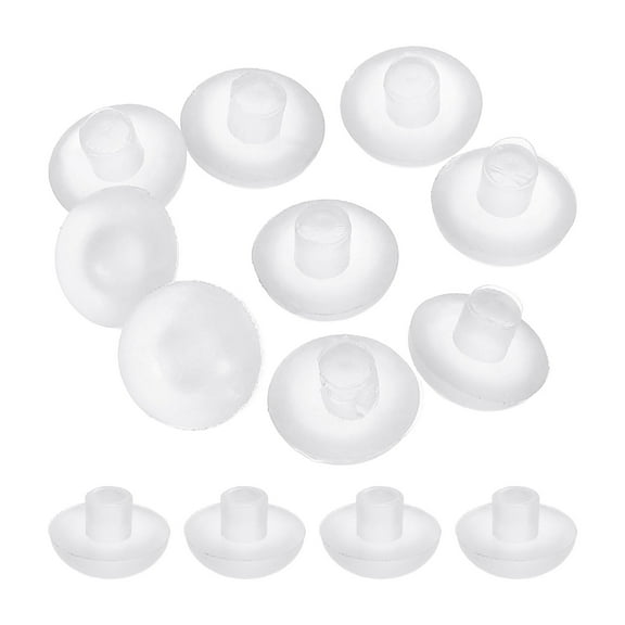 28Pack 5mm/0.2" Glass Table Top Bumpers with Stem Fit 3/16Inch, Clear