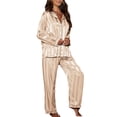 thumbnail image 1 of Conjunto de pijama con botones, conjunto de pijama de manga larga, conjunto de pijama de manga larga, conjunto de pijama largo para mujer, solución innovadora, 1 of 4