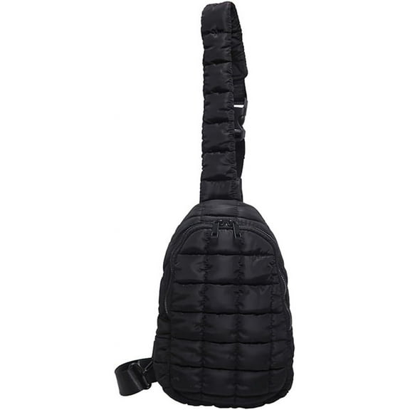 Municipal Puffer Quilted Sling Bag Puffy Crossbody Purse for Women Puffer Fanny Pack Quilted Chest Bag Puffy Waist Bag