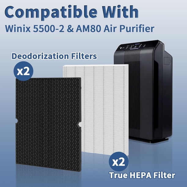 2 Sets 116130 HEPA Replacement Filter H 116130 for Winix 5500-2
