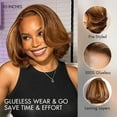 thumbnail image 6 of LUVME 10" Limited Design Toffee Brown Mix Blonde Layered Cut Glueless 5x5 Closure Lace Bob Wig for Women, 6 of 8