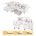 thumbnail image 4 of Gewnee 94.49" L-shaped Modular Fabric Sofa Set with Storage Ottoman and Cup Holders & throw pillows.Suitable for Living Rooms,Offices and Reception Rooms.Light Grey, 4 of 14