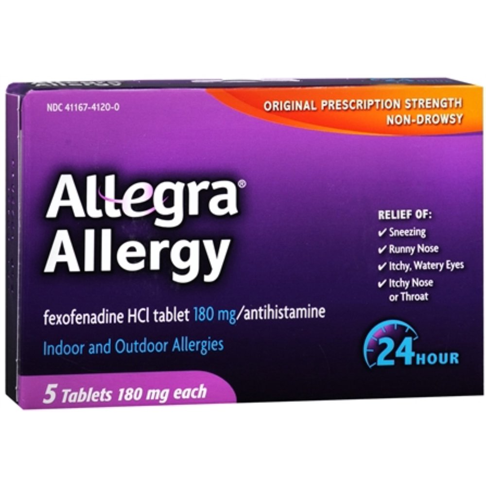 Allegra 24 Hour Allergy Tablets 5 Tablets (Pack of 6)