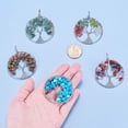 thumbnail image 4 of 10 PCS Random Mixed Color Gemstone Big Pendants Flat Round Tree of Life Gemstone Crystal Pendant for Necklace Jewelry Making DIY, 4 of 6