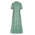 thumbnail image 5 of Lenago Sun Dresses for Women Plus Size Fashion Casual Spring And Summer V-neck Short Sleeve Printed Dress Beach Flowy Long Dress on Clearance, 5 of 6