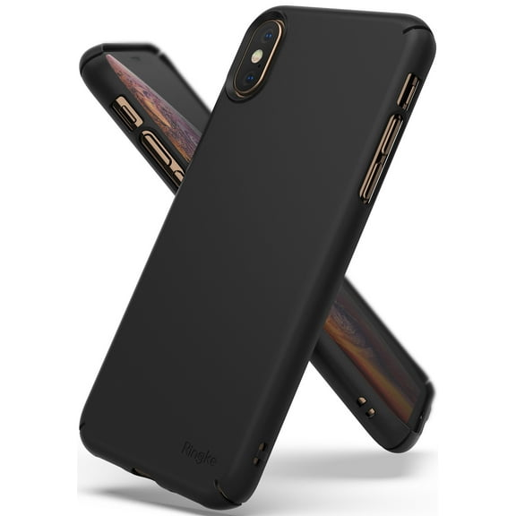 iPhone XS Case, Ringke [Slim] Solid Precise Contour Fashionable Slender Minimal PC Hard Skin Scratch Resistant Cover for Apple iPhoneXS  - Black