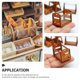 thumbnail image 2 of Wooden Miniature Basket Doll House Accessories Brown Rectangular Decorative Storage 2Set, 2 of 5