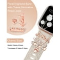 thumbnail image 3 of TOYOUTHS Decorative Ring Loop Compatible with Apple Watch Bands Charms (Band Included) 41mm 40mm 38mm 42mm 44mm 45mm 46mm 49mm,Floral Engraved Silicone Strap for iWatch Series SE/10/9/8/7/6/5/4/3/2/1, 3 of 7