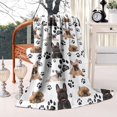 thumbnail image 2 of French Bulldog Footprint Blanket,Comfortable Soft Flannel Throw Blanket,All Season,Warm Lightweight Blankets for Sofa Bed Couch Living Room Chair,60"x80"(150x200cm), 2 of 4