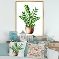 thumbnail image 2 of Designart 'Zamioculcas Tropical Plant With Green Leaves On White' Traditional Framed Canvas Wall Art Print, 2 of 5