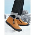 thumbnail image 6 of Daeful Mens Snow Boots Outdoor Winter Boot Casual Warm Shoes Cold Weather Flat Non Slip Plush Lining Ankle Booties Camel 9, 6 of 9