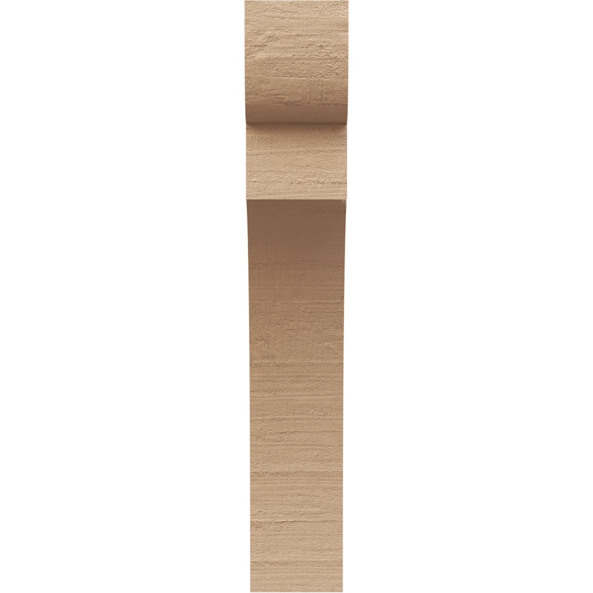 3"W x 6"D x 18"H Thin Yorktown Rough Cedar Woodgrain TimberThane Corbel, Primed Tan