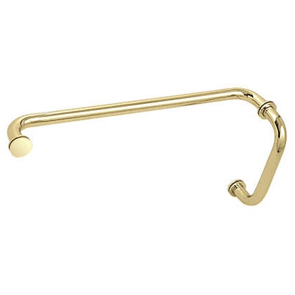 CRL BM8X18BR Polished Brass 8" Pull Handle and 18" Towel Bar BM Series Combination With Metal Washers