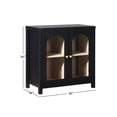thumbnail image 4 of Sasha Modern Arched Glass Accent Cabinet with Brass Hardware, Black, 4 of 15