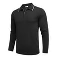 thumbnail image 3 of COOFANDY Men's Zipper Polo Shirt Long Sleeve Knit Polo Sweater Casual Golf Pullover Quarter Zip Sweatershirt, 3 of 9