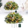 thumbnail image 3 of HLONK Faux Holiday Planter Filler - Christmas Holiday Planter Decorations - LED Holiday Planter Greenery Outdoor Holiday Planter With Lights Prelit Decor - Planting Christmas Trees in the, 3 of 9