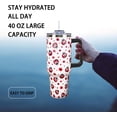 thumbnail image 5 of Ladybug 40 Oz Tumbler with Handle & Straw - Insulated Red Water Bottle Cup, Ladybug Themed Gift for Women, Girls, Birthday, Ladybug Fans (All Ages), 5 of 6