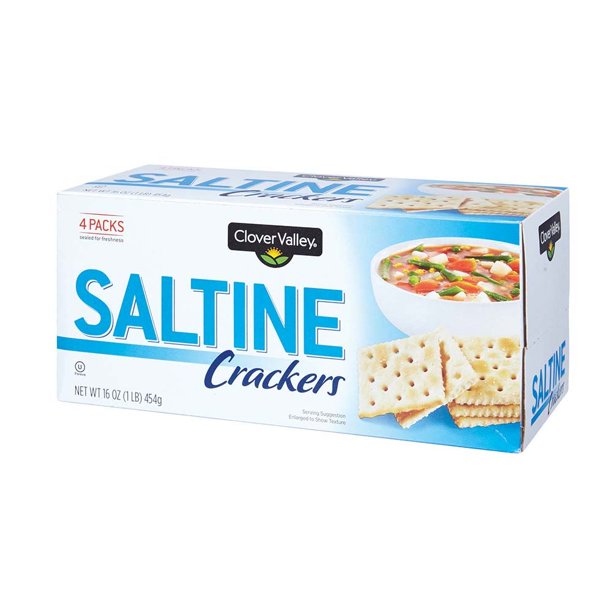 A Product of Clover Valley Saltine Crackers, 16 Oz. Pack of 3