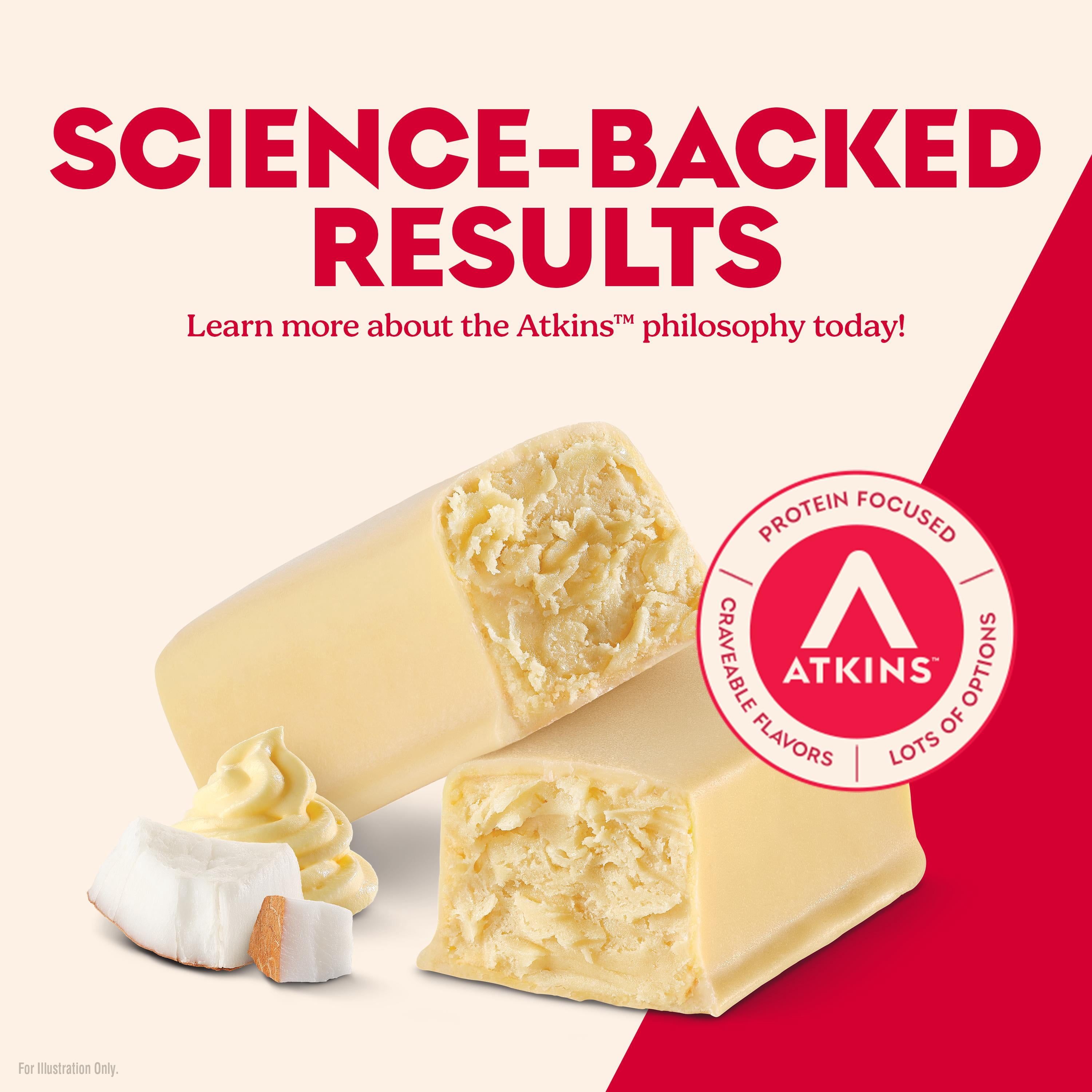 Atkins High Protein Bar, Whipped Bars, Coconut Cream Flavor, 4 Count