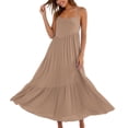 thumbnail image 4 of Mifsaly Spaghetti Strap Dresses for Women Sleeveless Flowy Maxi Sleeveless Dress Flattering Versatile Tiered Lightweight Beach Vacation Summer Sundress XXXL, 4 of 9