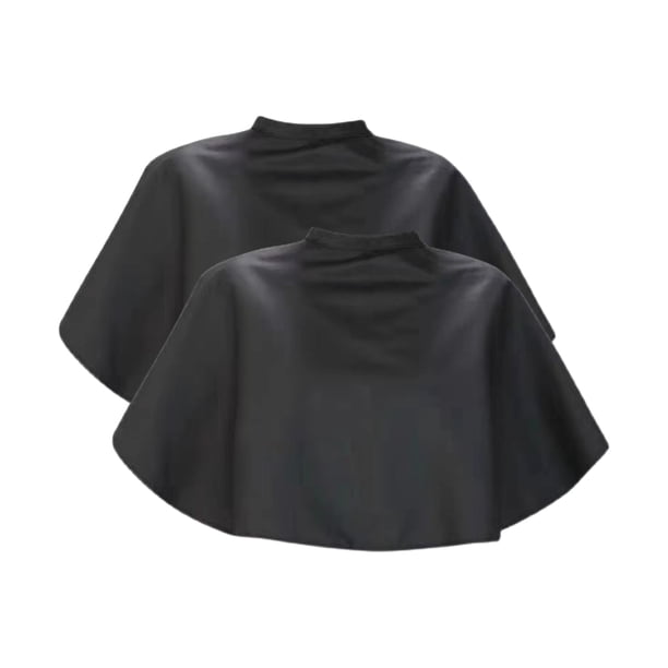 Capa de maquillaje grande, capa de tinte para teñir el cabello, bata corta impermeable para salón de belleza para clientes, capas de champú de peluquería reutilizables con cierre a presión ajustable.